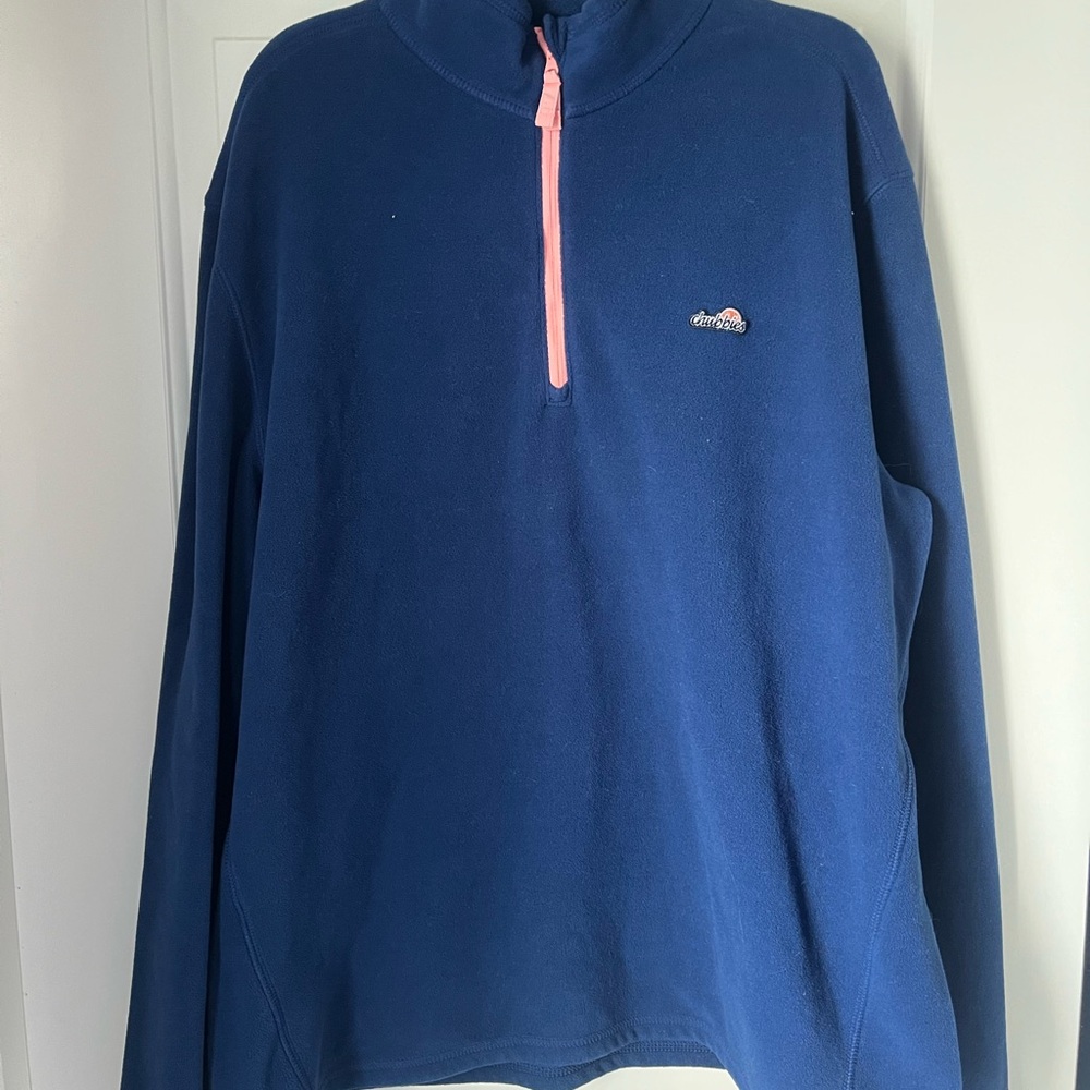 Chubbies Navy and Pink Zip-Up Sweater